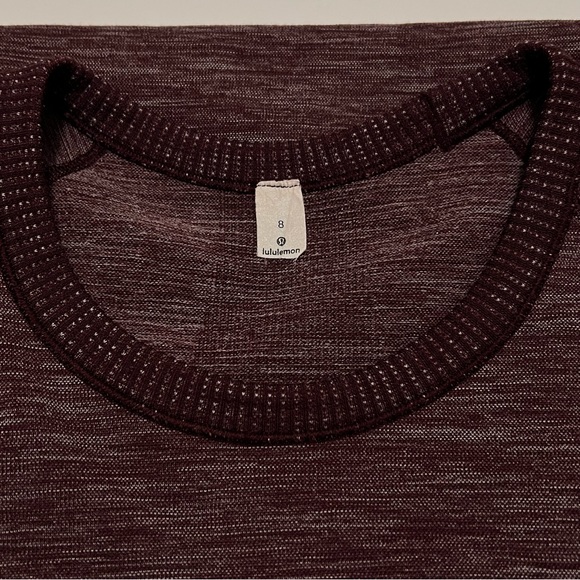Lululemon Swiftly Wool Pullover Long Sleeve Shirt Dark Adobe/White Size 8 - Picture 10 of 14